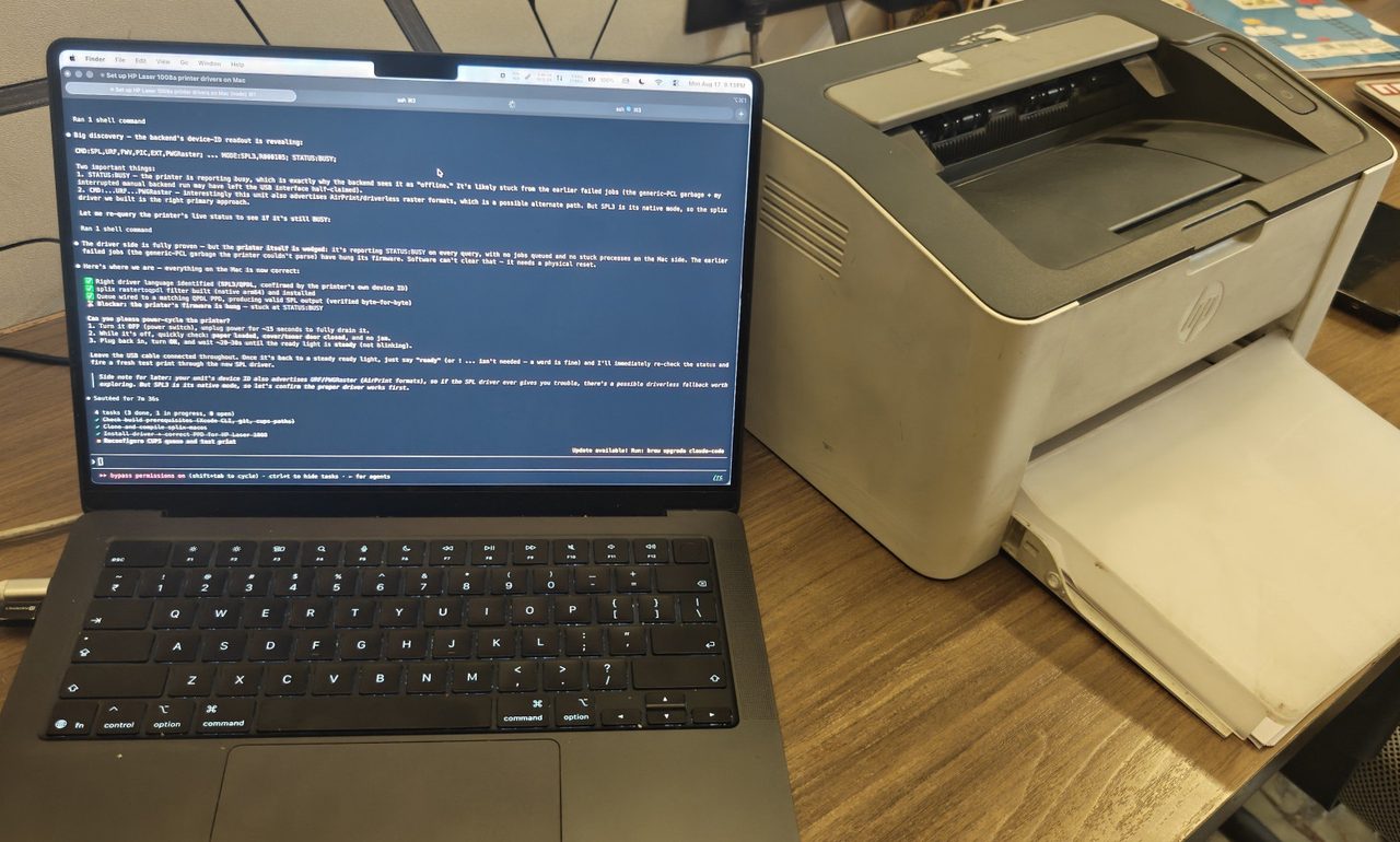 Claude написал драйвер для принтера HP, которого не было под macOS