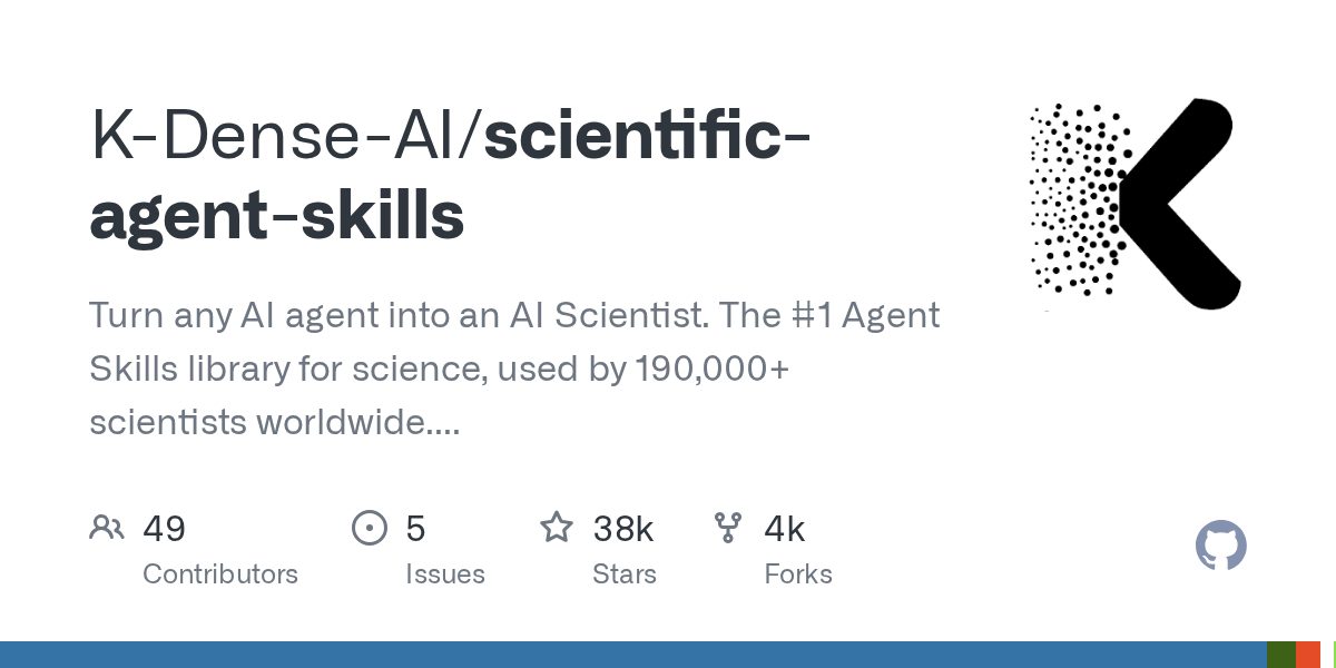 K-Dense AI выложила набор из 165 готовых навыков для научных агентов