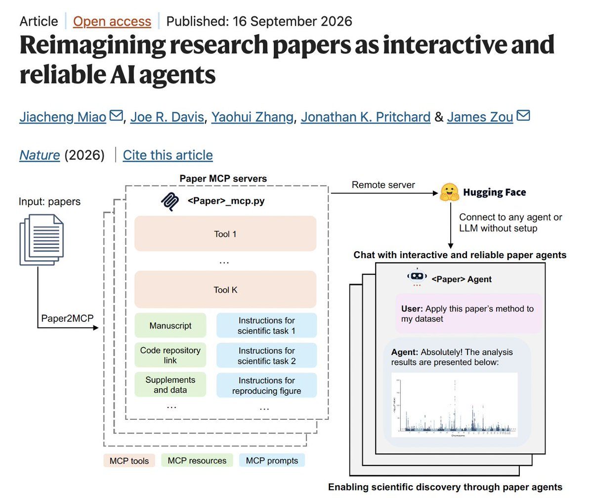 Nature опубликовала Paper2Agent — систему, которая превращает статью в агента