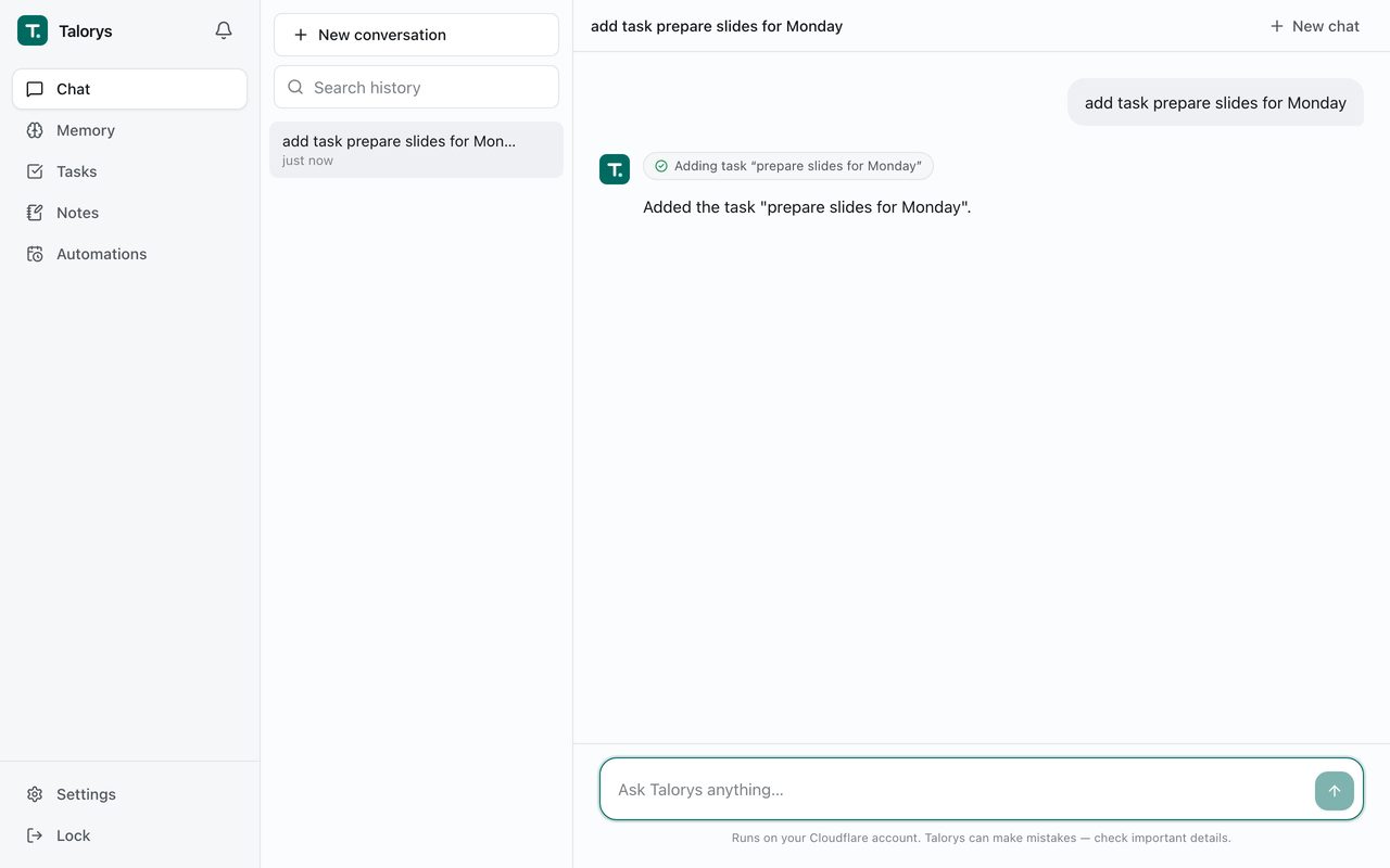 Разработчик выложил Talorys — личного ИИ-агента для бесплатного тарифа Cloudflare