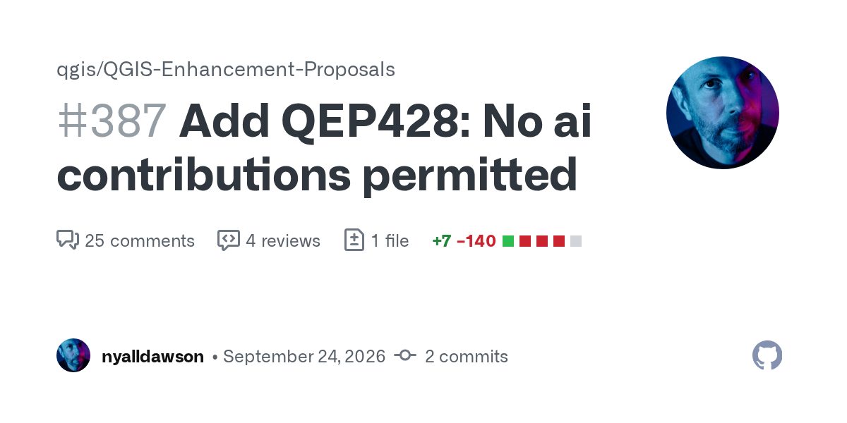 Картографический проект QGIS ввёл мораторий на правки, сделанные с помощью ИИ