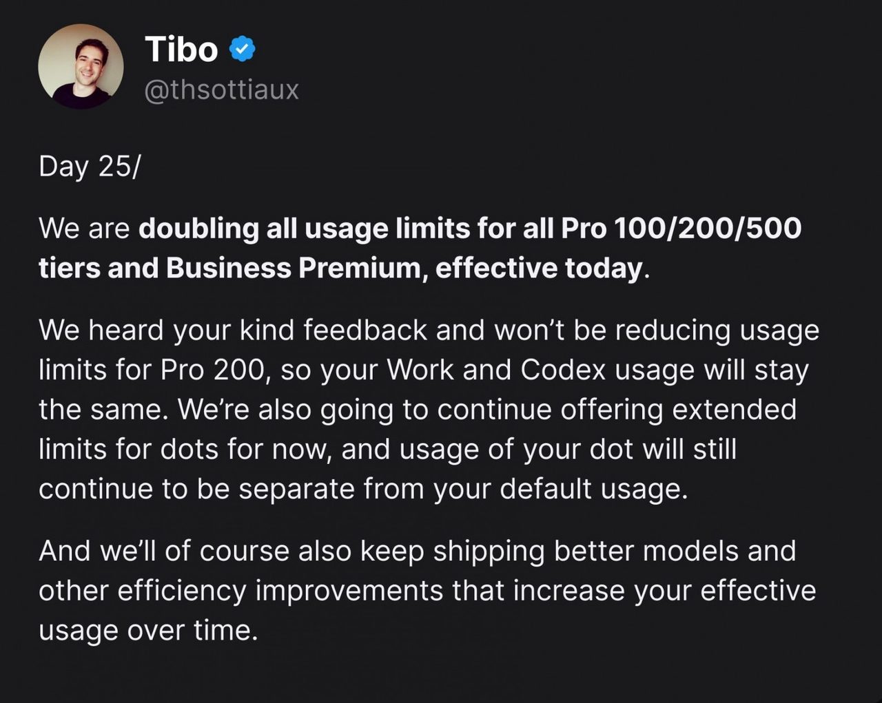 OpenAI удвоила лимиты запросов во всех платных тарифах без повышения цены