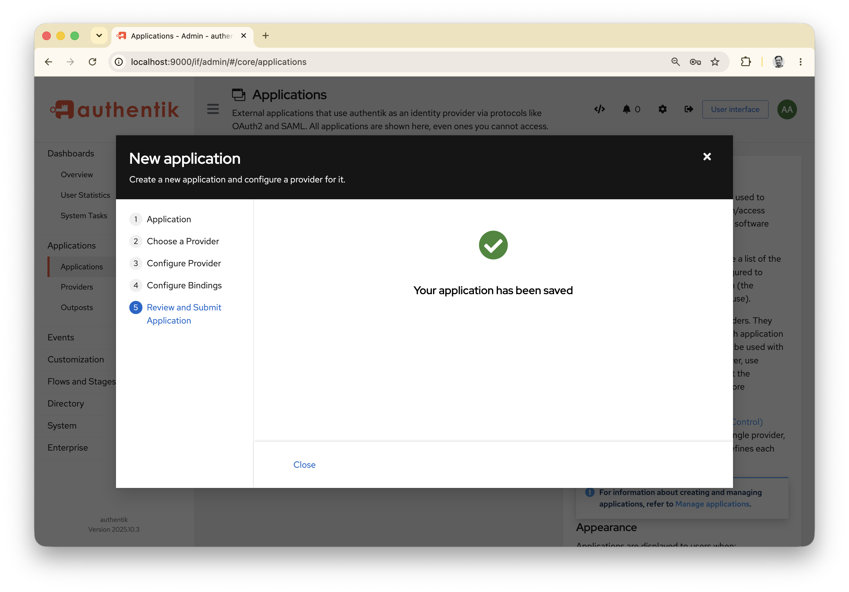 Настройка приложения в Authentik